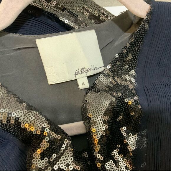 3.1 phillip lim Sequin 100 %Silk/ 100% Sole Dress Size 4 NWOT - Picture 7 of 9